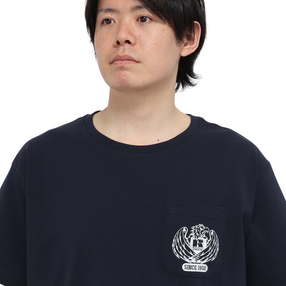 ラッセル（RUSSELL）（メンズ）イーグルポケット 半袖Tシャツ RBM25S0011 NVY
