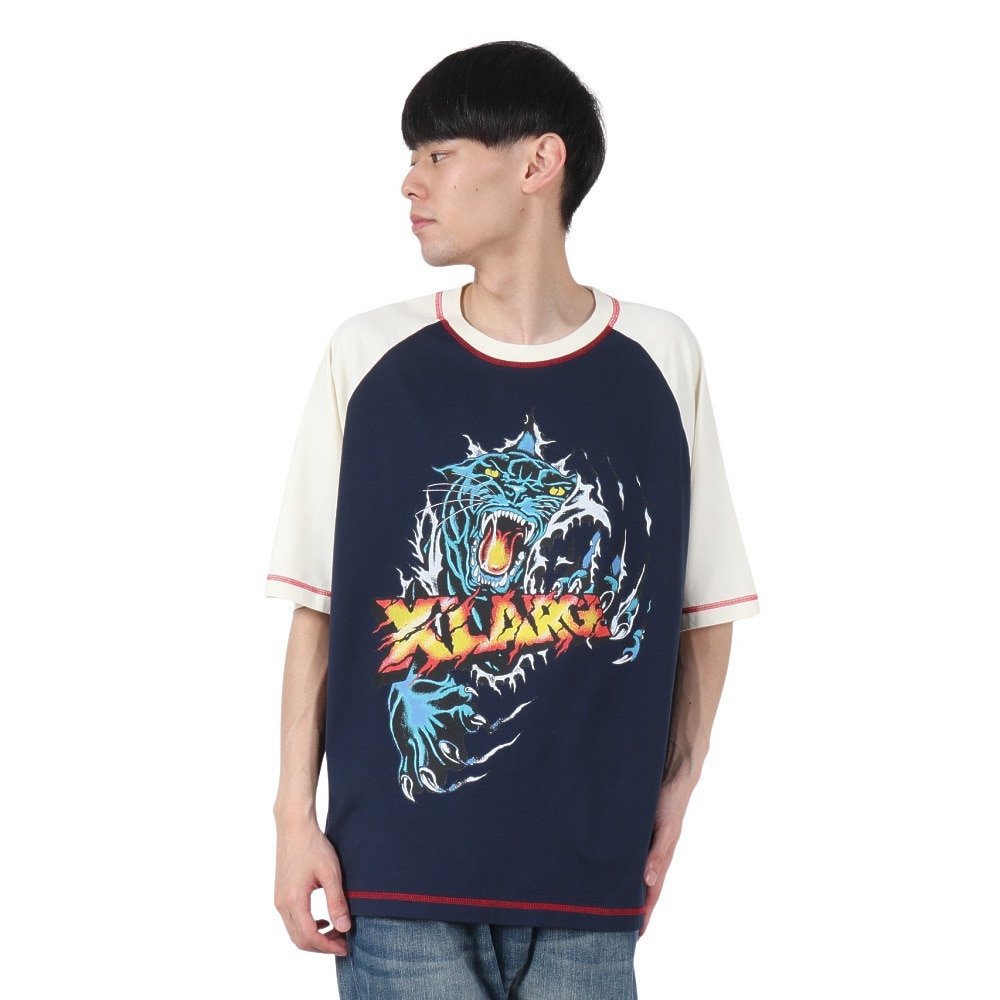 エクストララージ（XLARGE）（メンズ）PANTHER CLAWS ラグラン 半袖Tシャツ 101252011019-WHITE