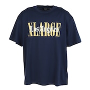 (メンズ)OVERLAP ロゴ 半袖Tシャツ 101252011026-NAVY