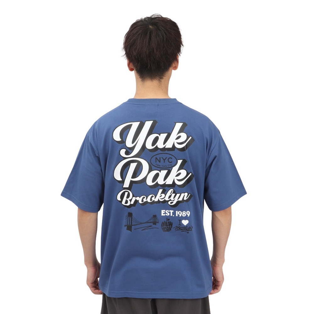 ヤックパック（YAK PAK）（メンズ）3Dフォントロゴ 半袖 Tシャツ YAK-APL-251005 BLU