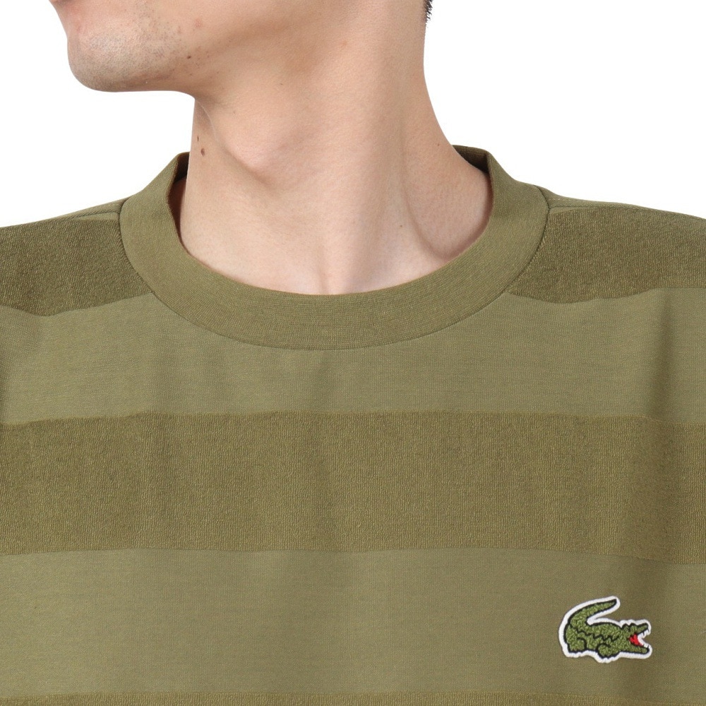 ラコステ（LACOSTE）（メンズ）パイル地切り替え同色ボーダーTシャツ TH048J-99BMY
