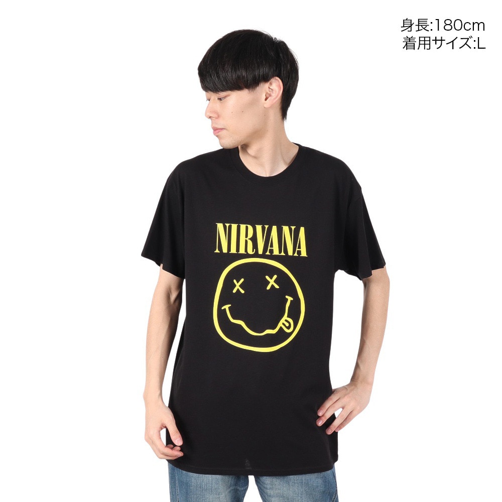 ROCK OFF（ROCK OFF）（メンズ、レディース）YELLOW HAPPY FACE 半袖Tシャツ NIRVTS04MB
