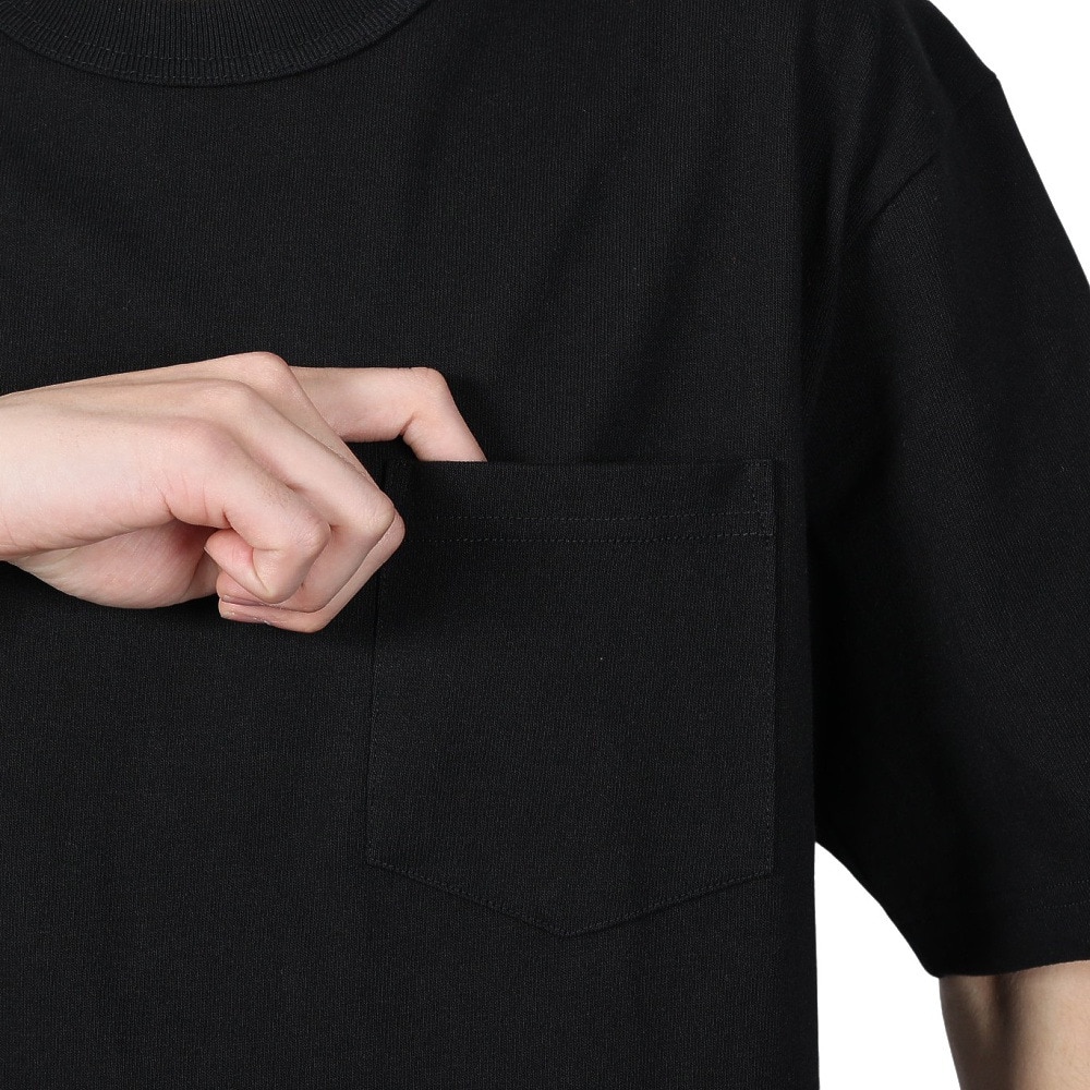 ヘルスニット（Healthknit）（メンズ）マックスウェイト クルーネック 半袖ポケットTシャツ 51021 BLK