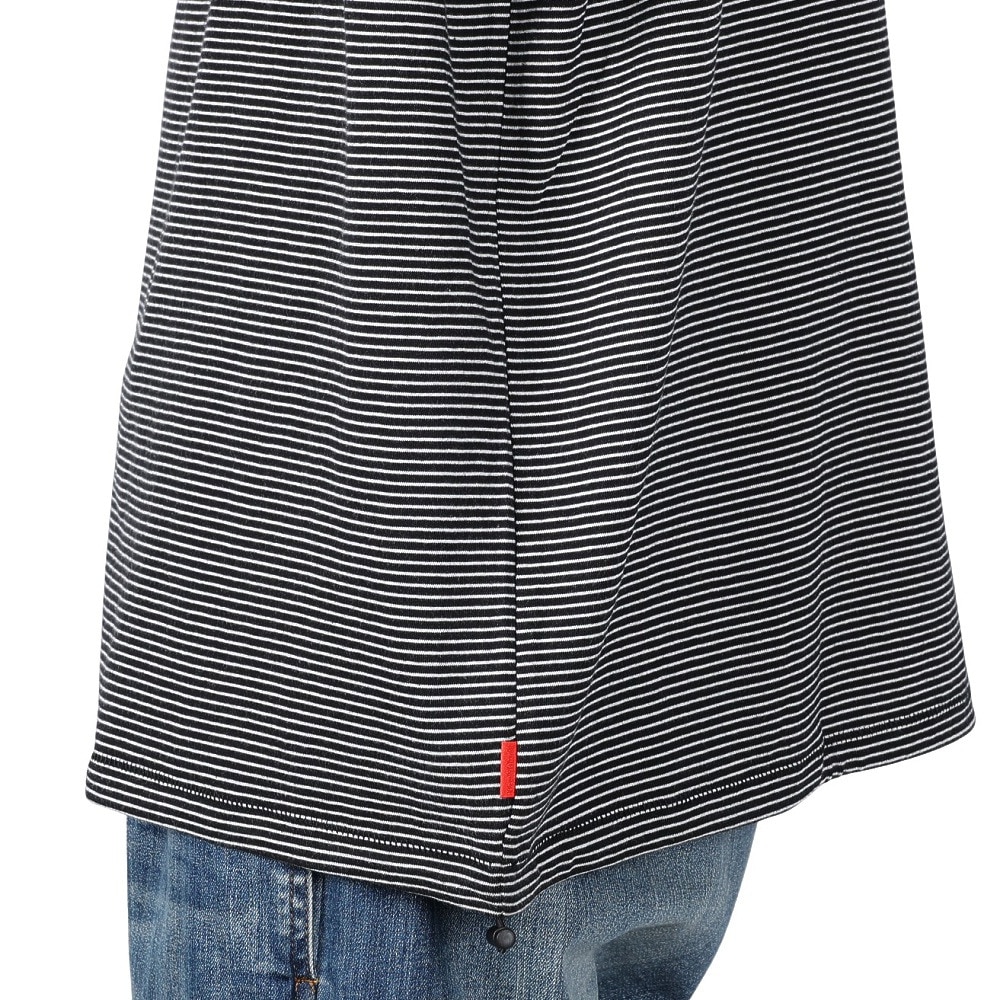 ヘルスニット（Healthknit）（メンズ）ナローボーダー ワイドクルーネック 半袖Tシャツ 51033 BLK/NAT