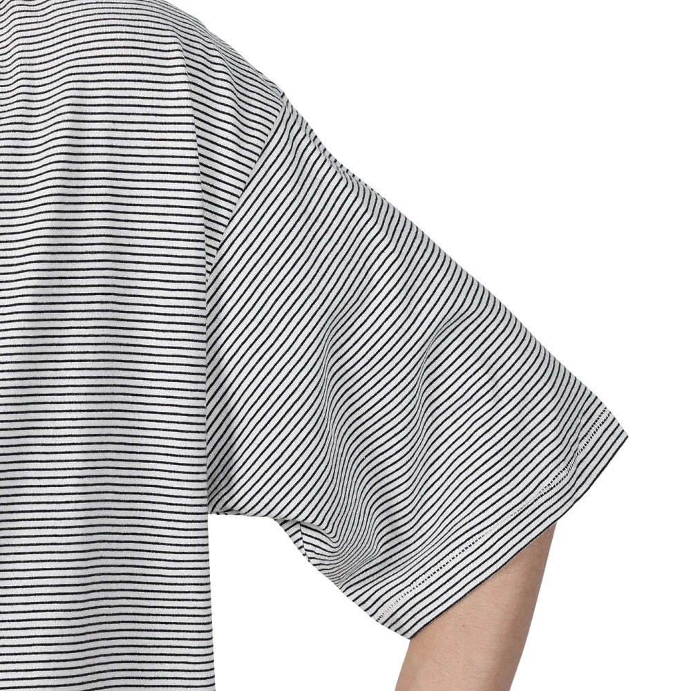 ヘルスニット（Healthknit）（メンズ）ナローボーダー ワイドクルーネック 半袖Tシャツ 51033 NAT/BLK