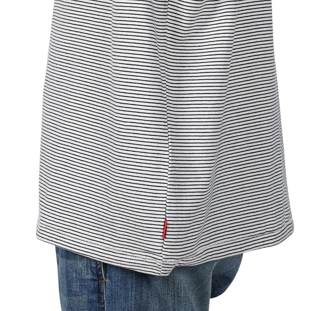 ヘルスニット（Healthknit）（メンズ）ナローボーダー ワイドクルーネック 半袖Tシャツ 51033 NAT/BLK