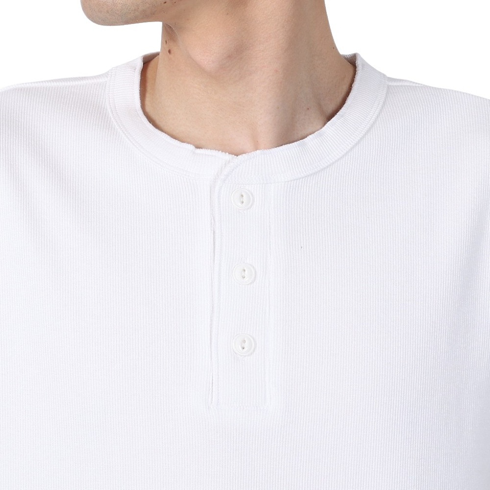 ヘルスニット（Healthknit）（メンズ）ヘビーウェイトリブ ヘンリーネック 半袖Tシャツ 53016 OFF