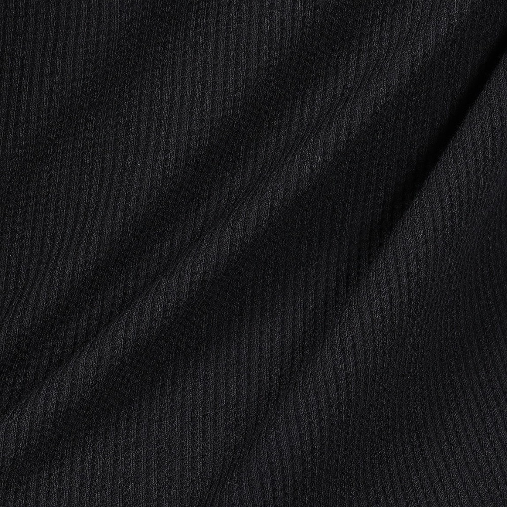 ヘルスニット（Healthknit）（メンズ）ベーシックワッフル ヘンリーネック 半袖Tシャツ 601S BLK