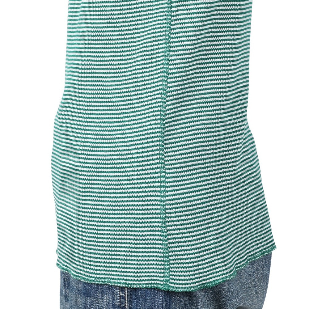 ヘルスニット（Healthknit）（メンズ）ベーシックワッフル ヘンリーネック 半袖Tシャツ 601S GRN/OFF