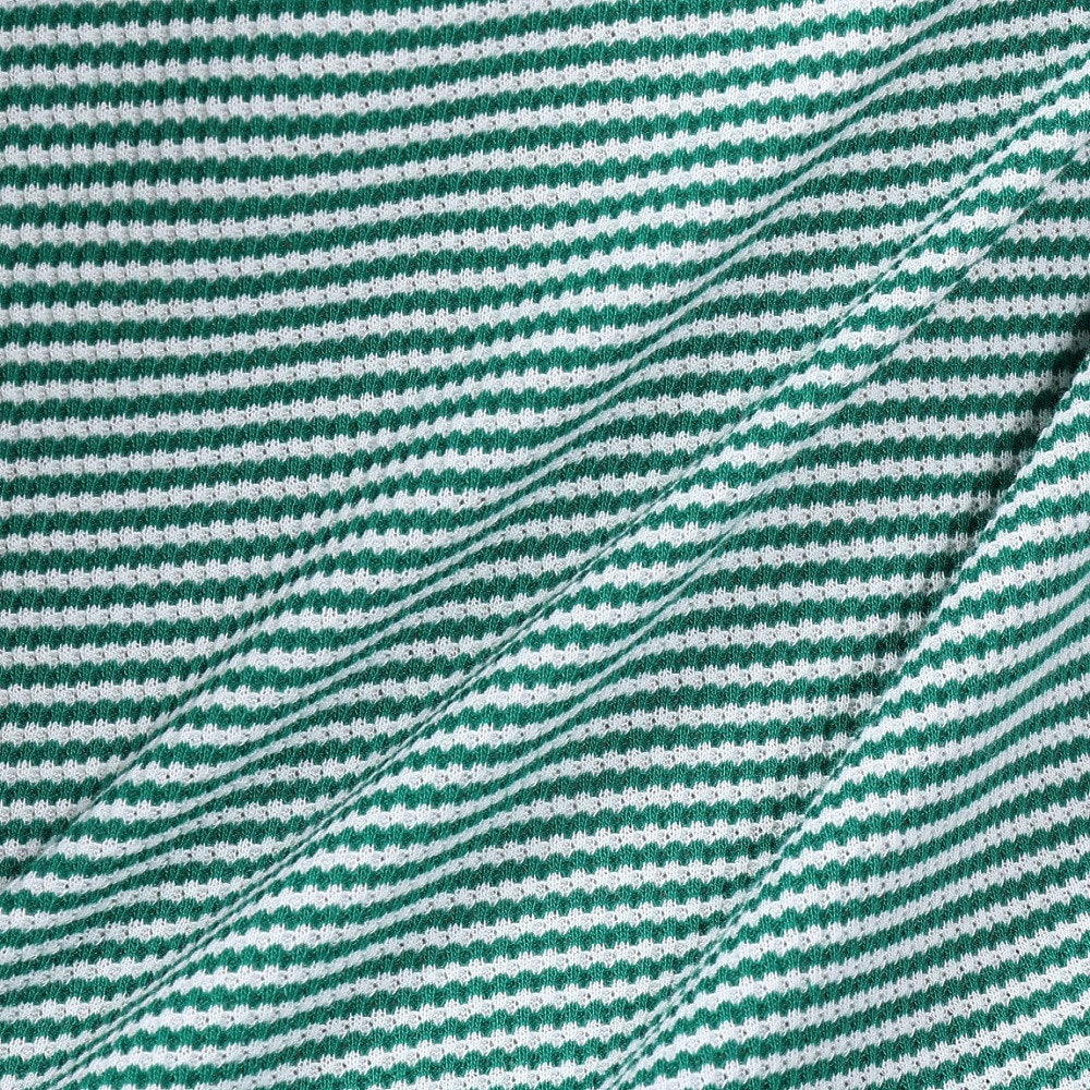 ヘルスニット（Healthknit）（メンズ）ベーシックワッフル ヘンリーネック 半袖Tシャツ 601S GRN/OFF