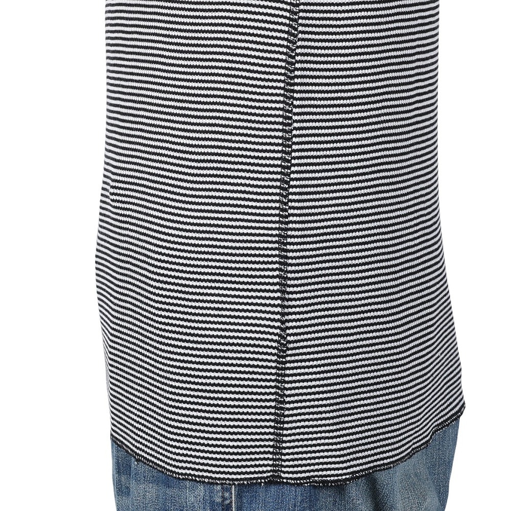 ヘルスニット（Healthknit）（メンズ）ベーシックワッフル クルーネック 半袖Tシャツ ボーダー 602S BLK/OFF