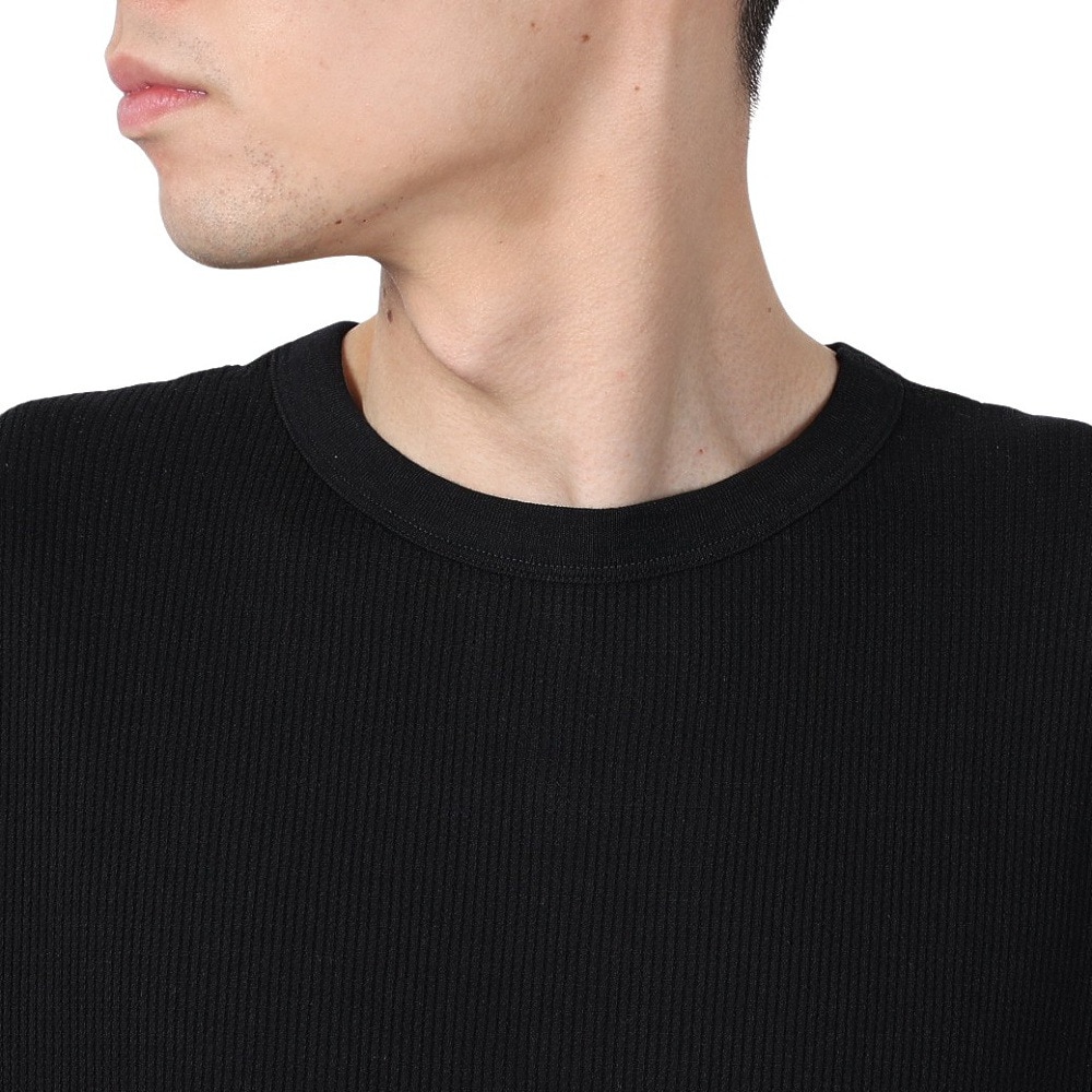 ヘルスニット（Healthknit）（メンズ）ベーシックワッフル クルーネック 半袖Tシャツ 602S BLK