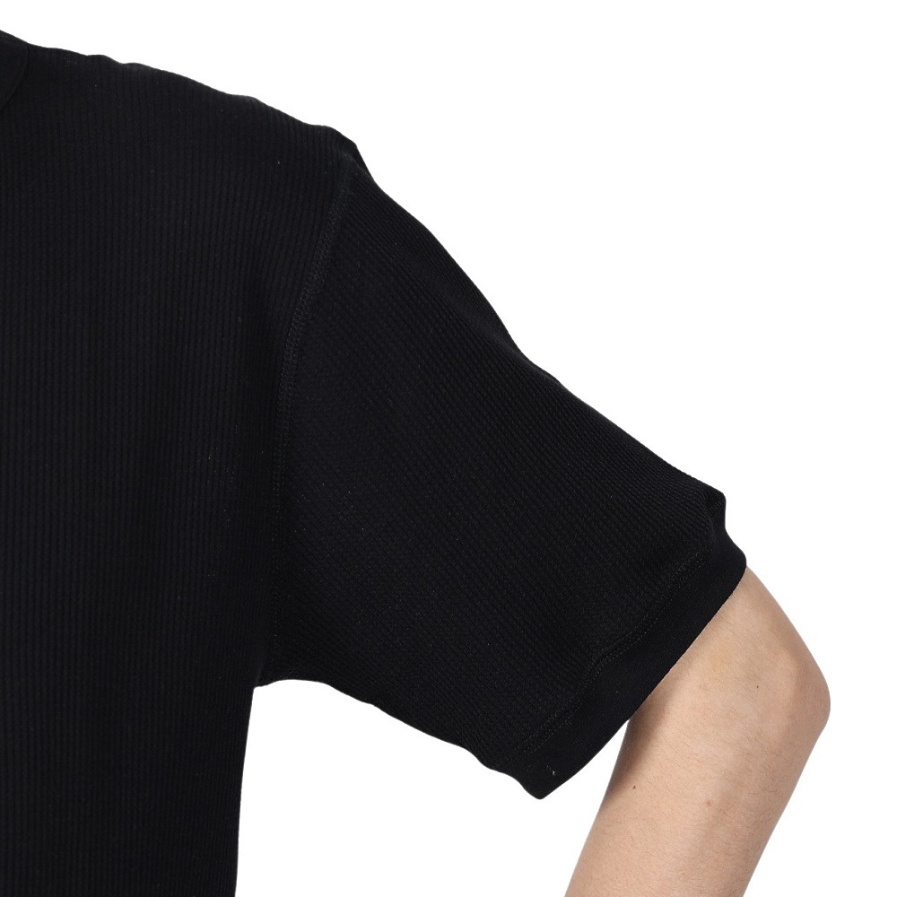 ヘルスニット（Healthknit）（メンズ）ベーシックワッフル クルーネック 半袖Tシャツ 602S BLK
