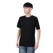 (メンズ)ベーシックワッフル クルーネック 半袖Tシャツ 602S BLK