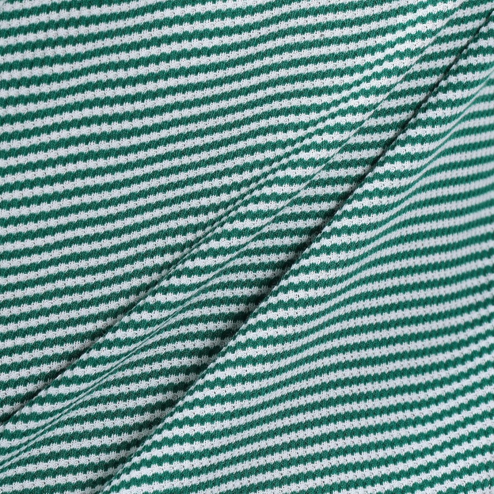 ヘルスニット（Healthknit）（メンズ）ベーシックワッフル クルーネック 半袖Tシャツ ボーダー 602S GRN/OFF