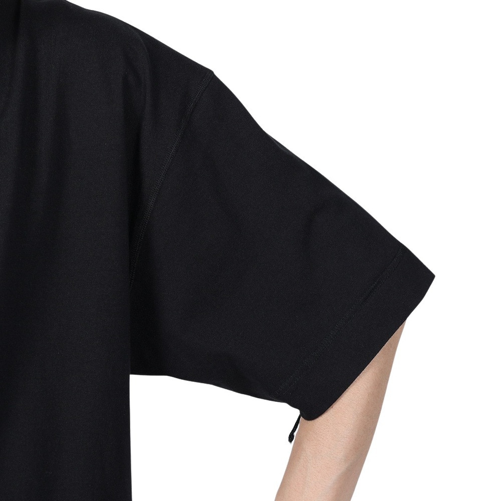 ヘルスニット（Healthknit）（メンズ）U.S.A.コットン ヘンリーネック半袖Tシャツ HR24S-M002 BLK