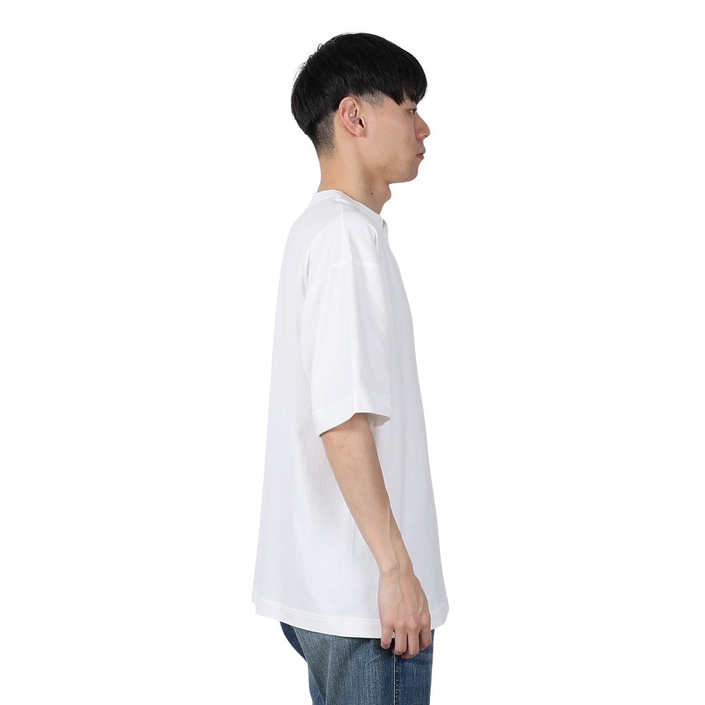 ヘルスニット（Healthknit）（メンズ）U.S.A.コットン ヘンリーネック半袖Tシャツ HR24S-M002 WHT