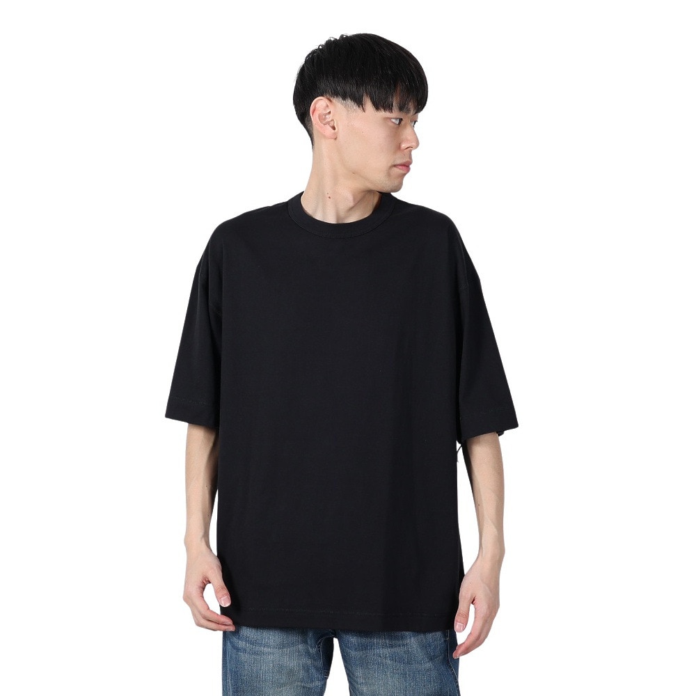ヘルスニット（Healthknit）（メンズ）U.S.A.コットン クルーネック半袖Tシャツ HR24S-M005 BLK