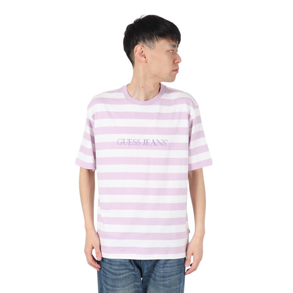ゲス（GUESS）（メンズ）GUESS JEANS SS レギュラー ストライプ 半袖Tシャツ M4YI84K9XF1 S40L