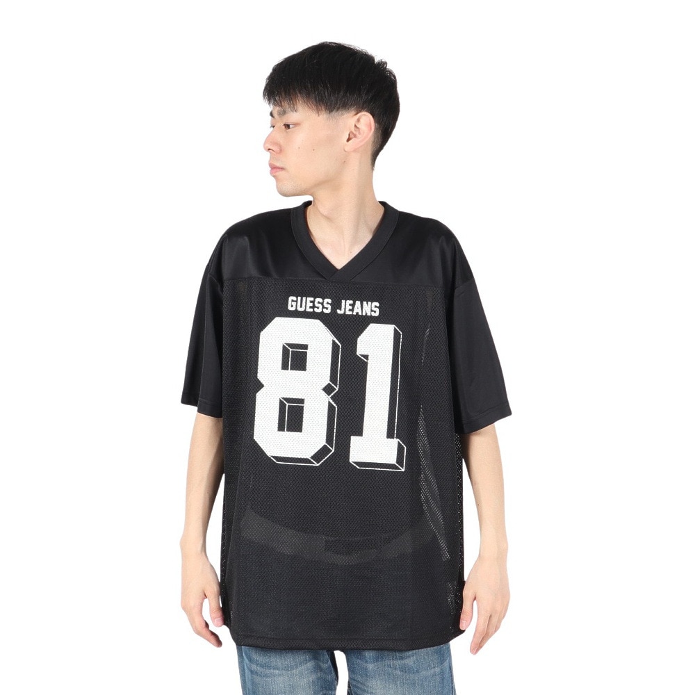 ゲス（GUESS）（メンズ）GUESS JEANS Vn Os 81 メッシュ 半袖Tシャツ M5GI48KCTE2 JBLK