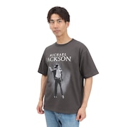 (メンズ)マイケルジャクソン SILVER箔プリントTシャツ 5515024-02 CHA