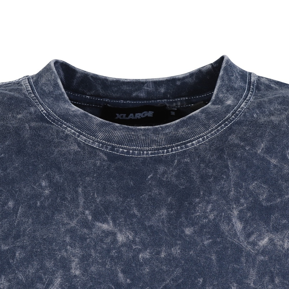 エクストララージ（XLARGE）（メンズ）ケミカルウォッシュ オーバーラップ ロゴ 長袖 ポケットTシャツ 101253011019-NAVY