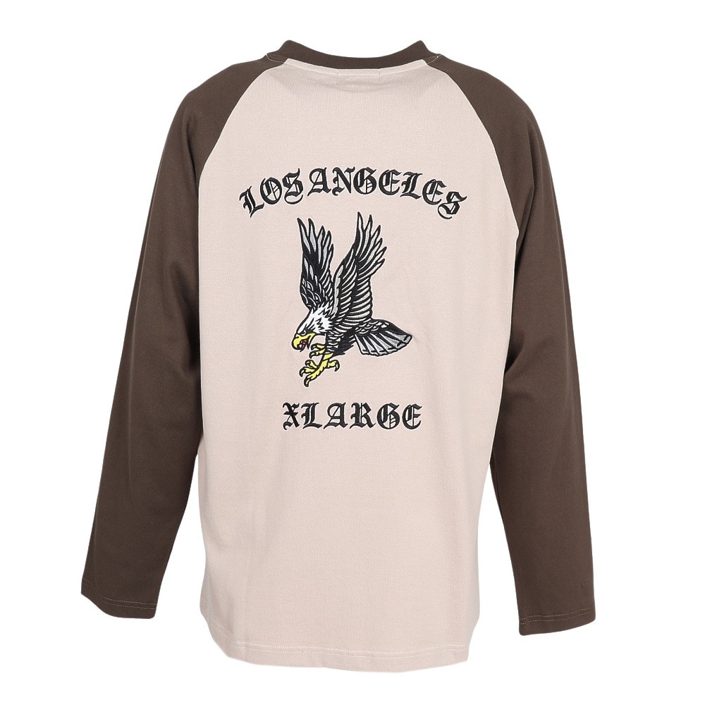 エクストララージ（XLARGE）（メンズ）EAGLE RAGLAN 長袖Tシャツ 101253011020-BROWN
