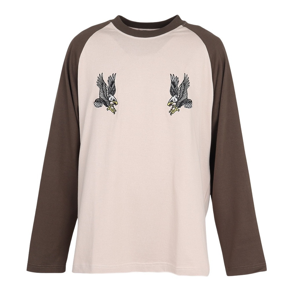 エクストララージ（XLARGE）（メンズ）EAGLE RAGLAN 長袖Tシャツ 101253011020-BROWN