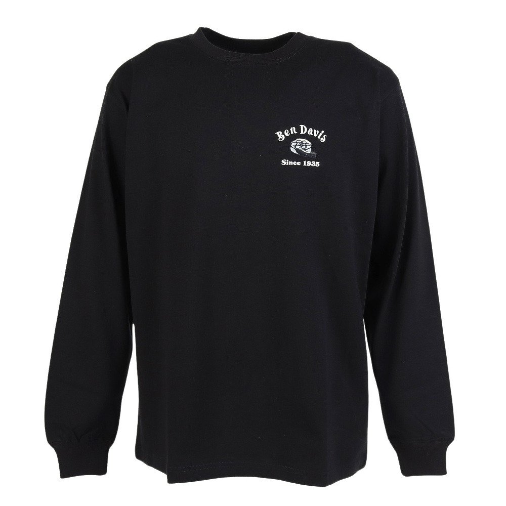 ベンデイビス（BEN DAVIS）（メンズ）刺繍 長袖Tシャツ 25780027-BLK