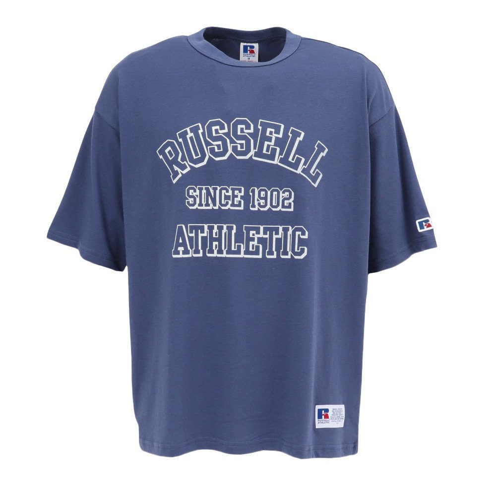 ラッセル（RUSSELL）（メンズ）30/- カレッジロゴ 半袖Tシャツ