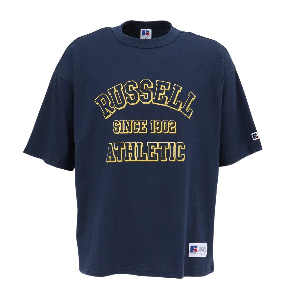 ラッセル（RUSSELL）（メンズ）30/- カレッジロゴ 半袖Tシャツ