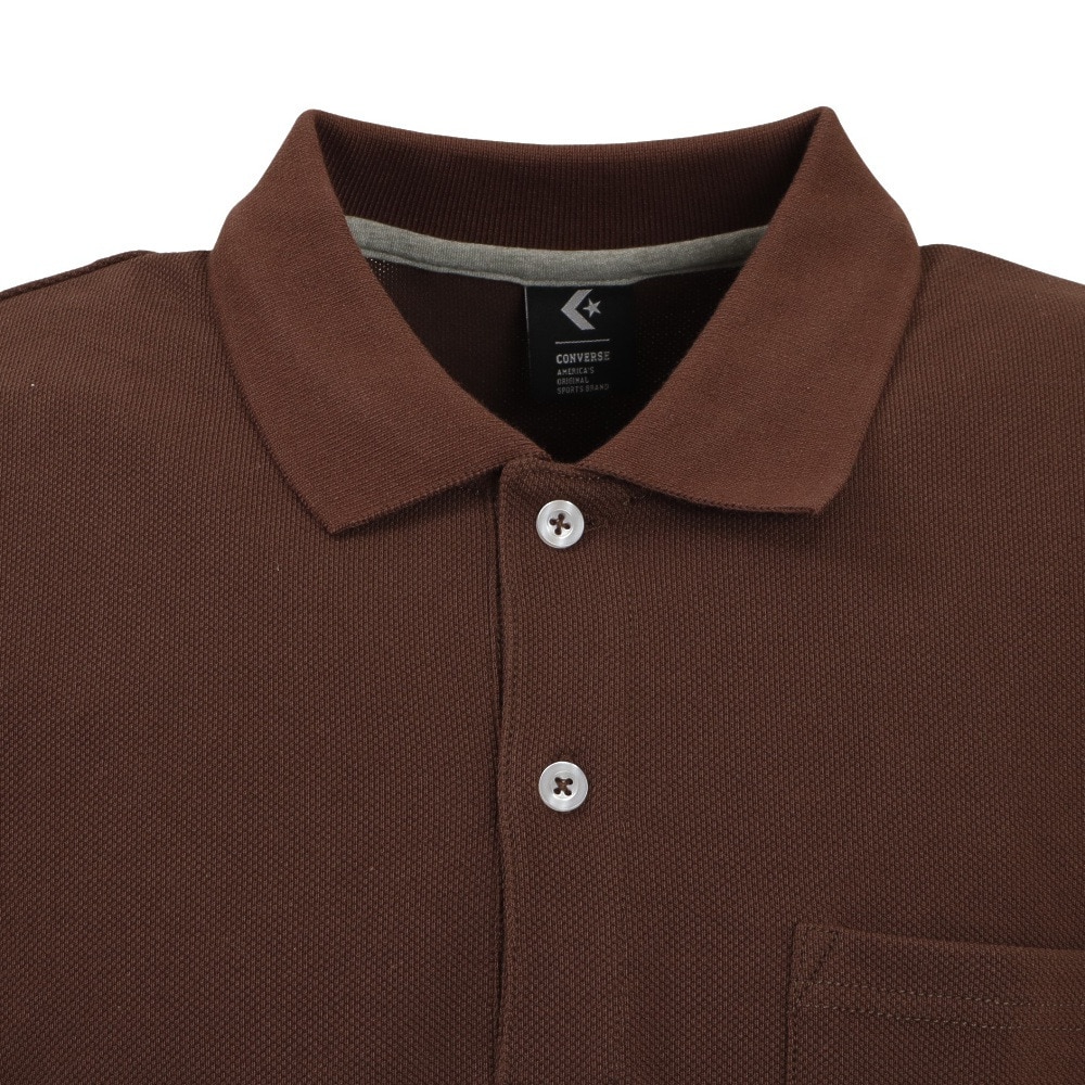 コンバース（CONVERSE）（メンズ、レディース）ワンポイント胸ポケット ポロシャツ CA221481-3700