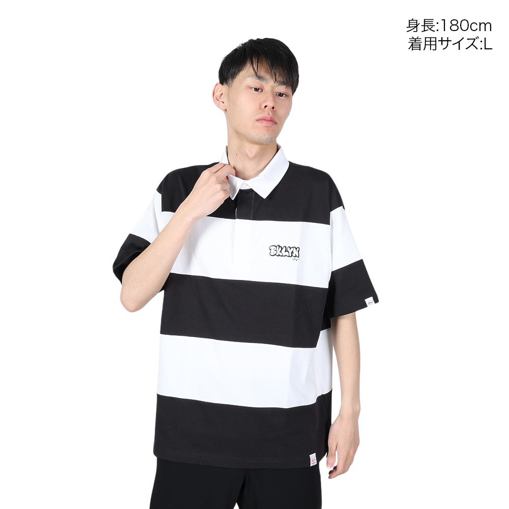ヤックパック（YAK PAK）（メンズ、レディース）ボーダー ラガーシャツ 4510010-01 BLK