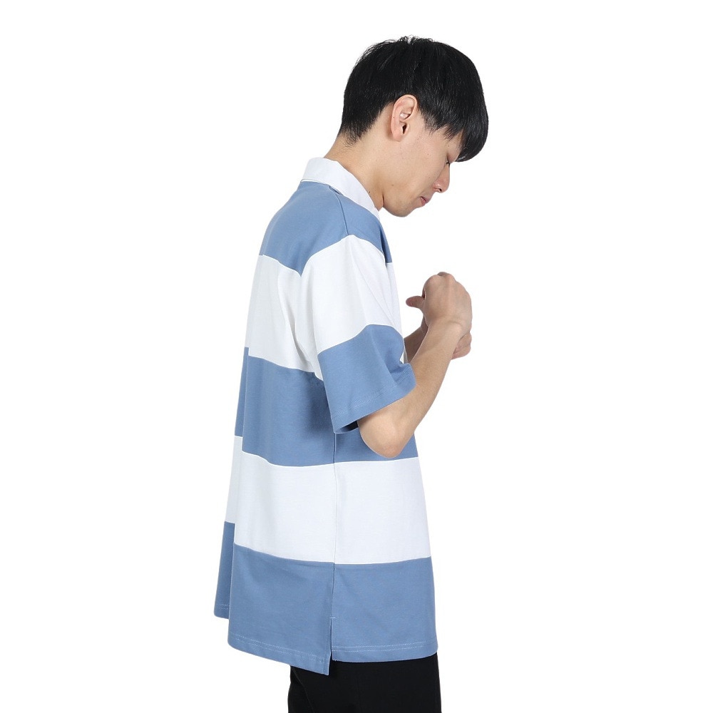 ヤックパック（YAK PAK）（メンズ、レディース）ボーダー ラガーシャツ 4510010-63 BLU