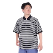(メンズ)CROWN STRIPED ポロシャツ 101242013001-BLACK