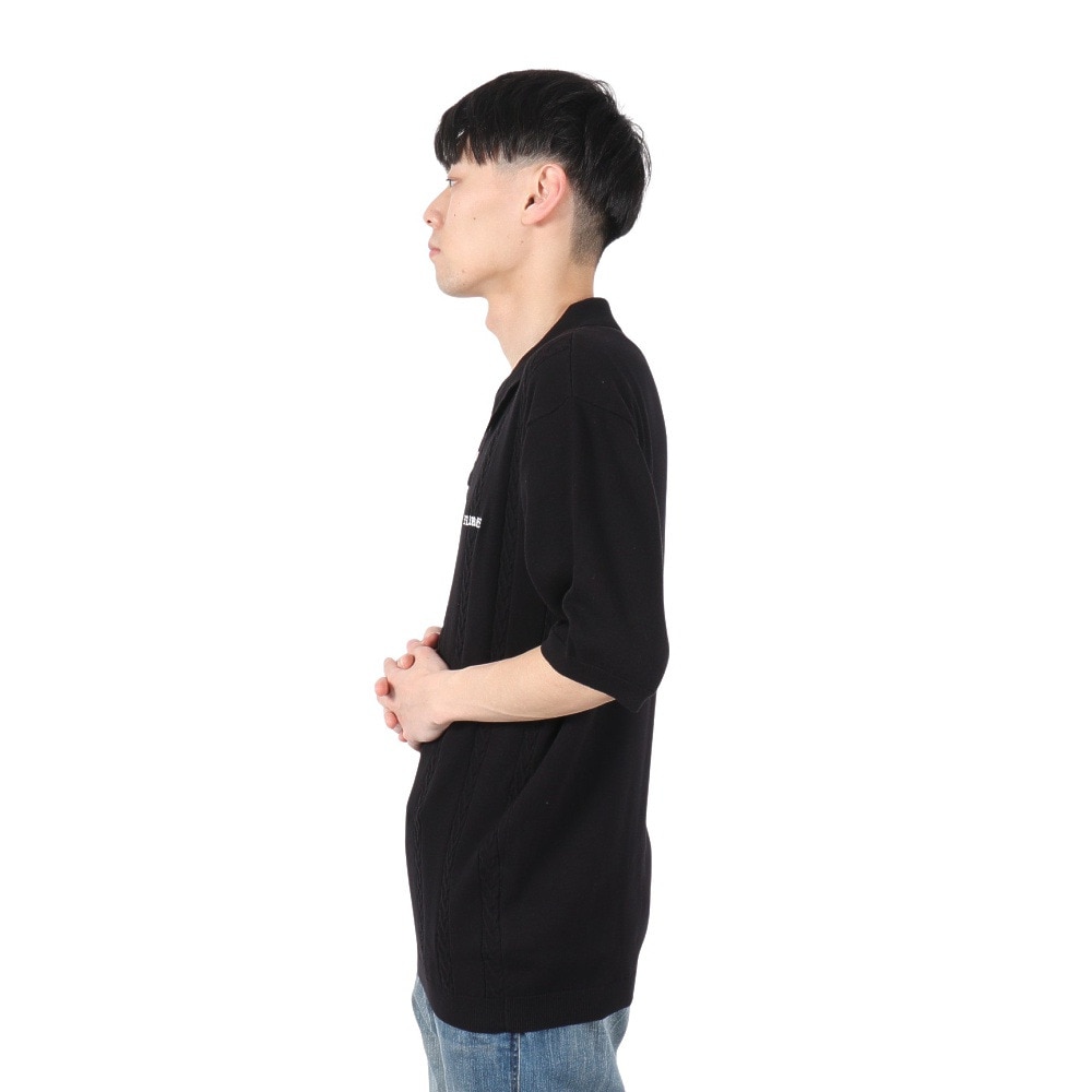 エクストララージ（XLARGE）（メンズ）エンブロイダードロゴ ニットポロシャツ 101242013010-BLACK