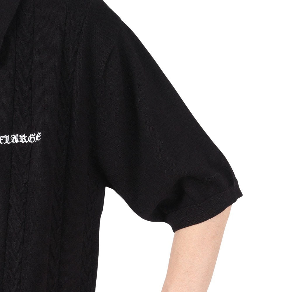 エクストララージ（XLARGE）（メンズ）エンブロイダードロゴ ニットポロシャツ 101242013010-BLACK