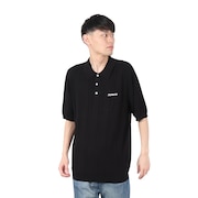 (メンズ)エンブロイダードロゴ ニットポロシャツ 101242013010-BLACK