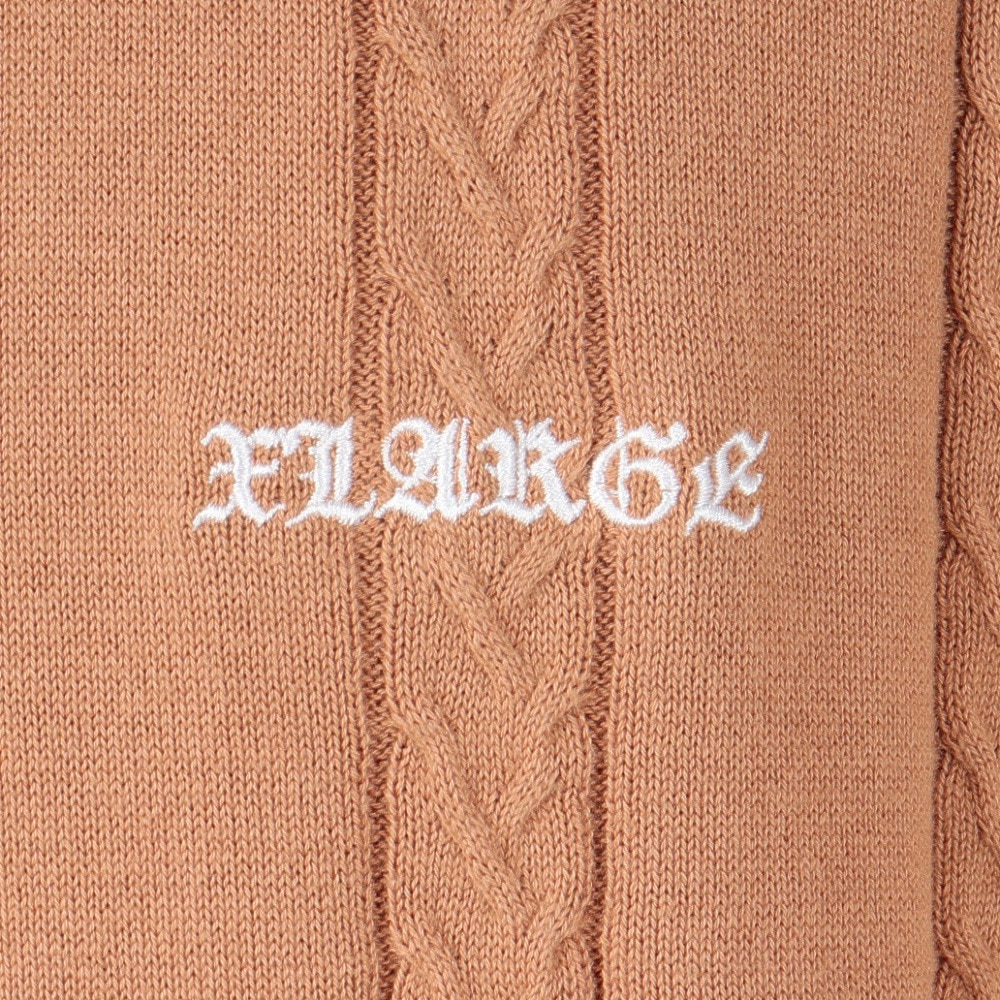 エクストララージ（XLARGE）（メンズ）EMBROIDERED ロゴ ニット ポロシャツ 101242013010-BROWN