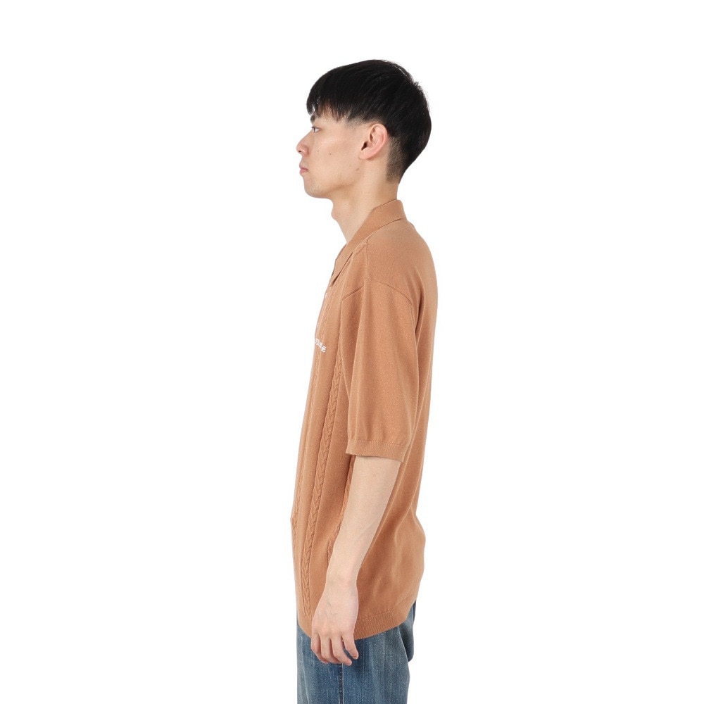 エクストララージ（XLARGE）（メンズ）EMBROIDERED ロゴ ニット ポロシャツ 101242013010-BROWN
