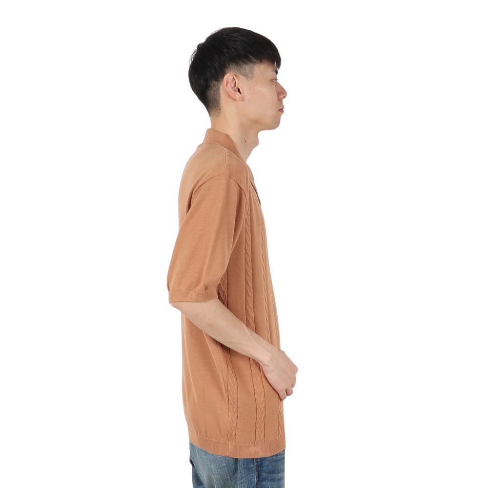 エクストララージ（XLARGE）（メンズ）EMBROIDERED ロゴ ニット ポロシャツ 101242013010-BROWN