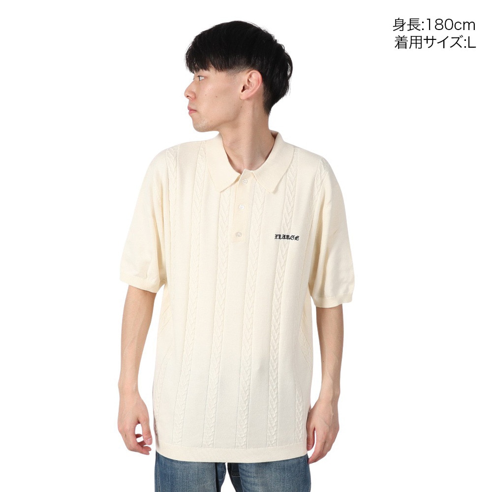 エクストララージ（XLARGE）（メンズ）EMBROIDERED ロゴ ニットポロシャツ 101242013010-WHITE