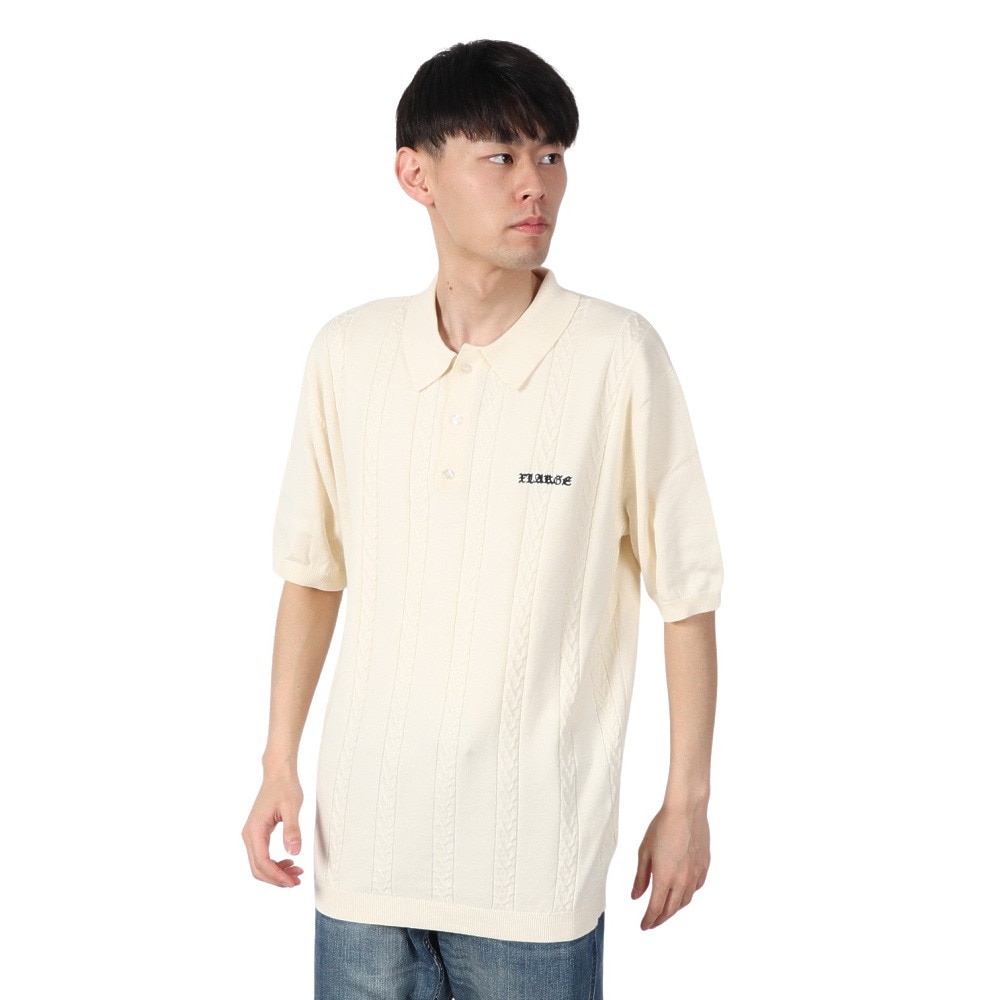 エクストララージ（XLARGE）（メンズ）EMBROIDERED ロゴ ニットポロシャツ 101242013010-WHITE