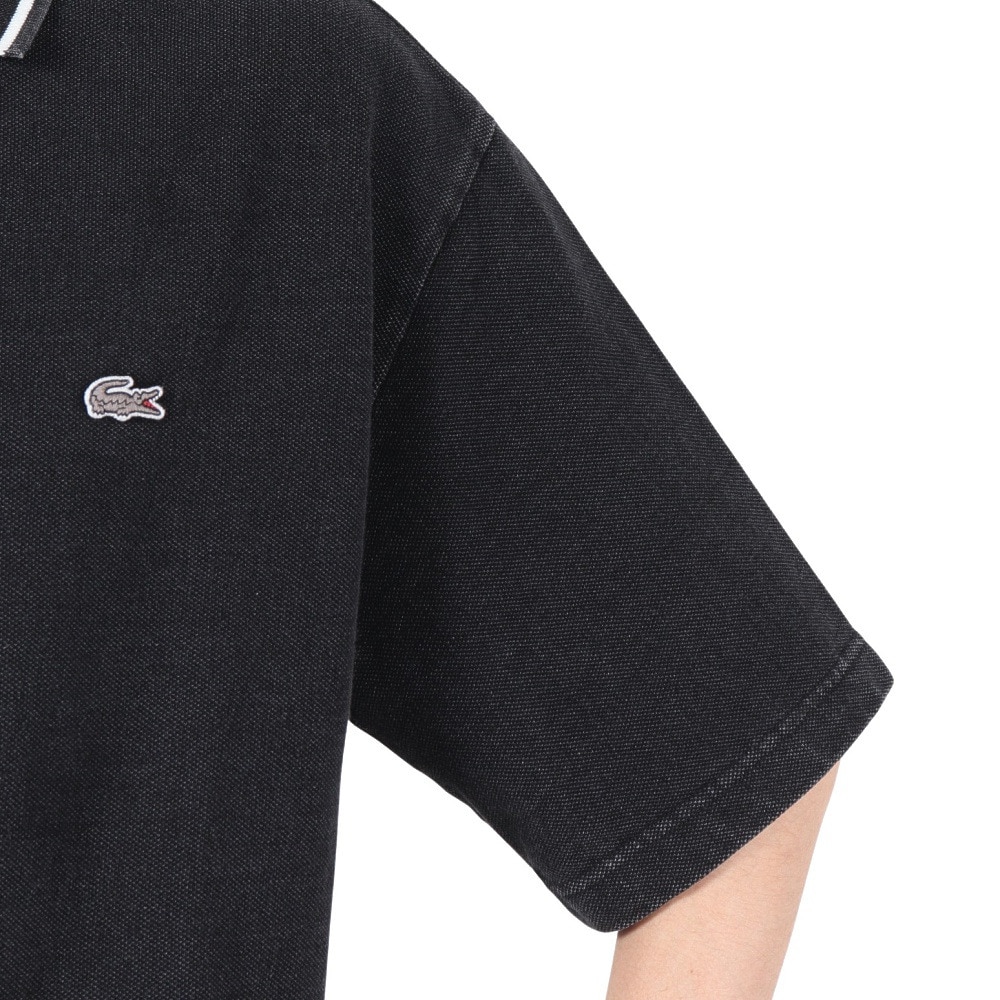 ラコステ（LACOSTE）（メンズ）配色リブニットインディゴポロシャツ PH004J-99050