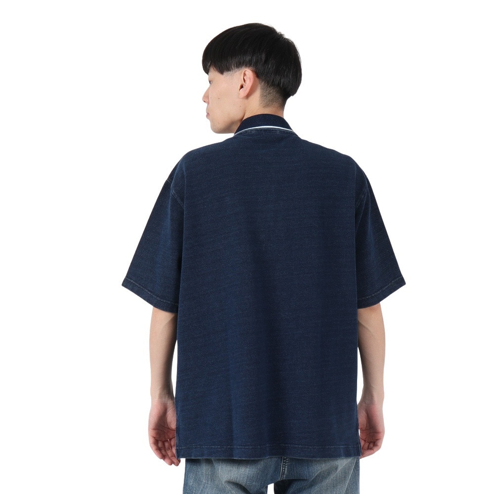 ラコステ（LACOSTE）（メンズ）配色リブニットインディゴポロシャツ PH004J-993GF