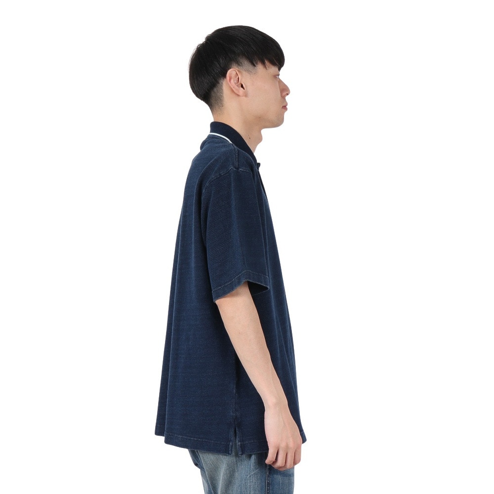 ラコステ（LACOSTE）（メンズ）配色リブニットインディゴポロシャツ PH004J-993GF