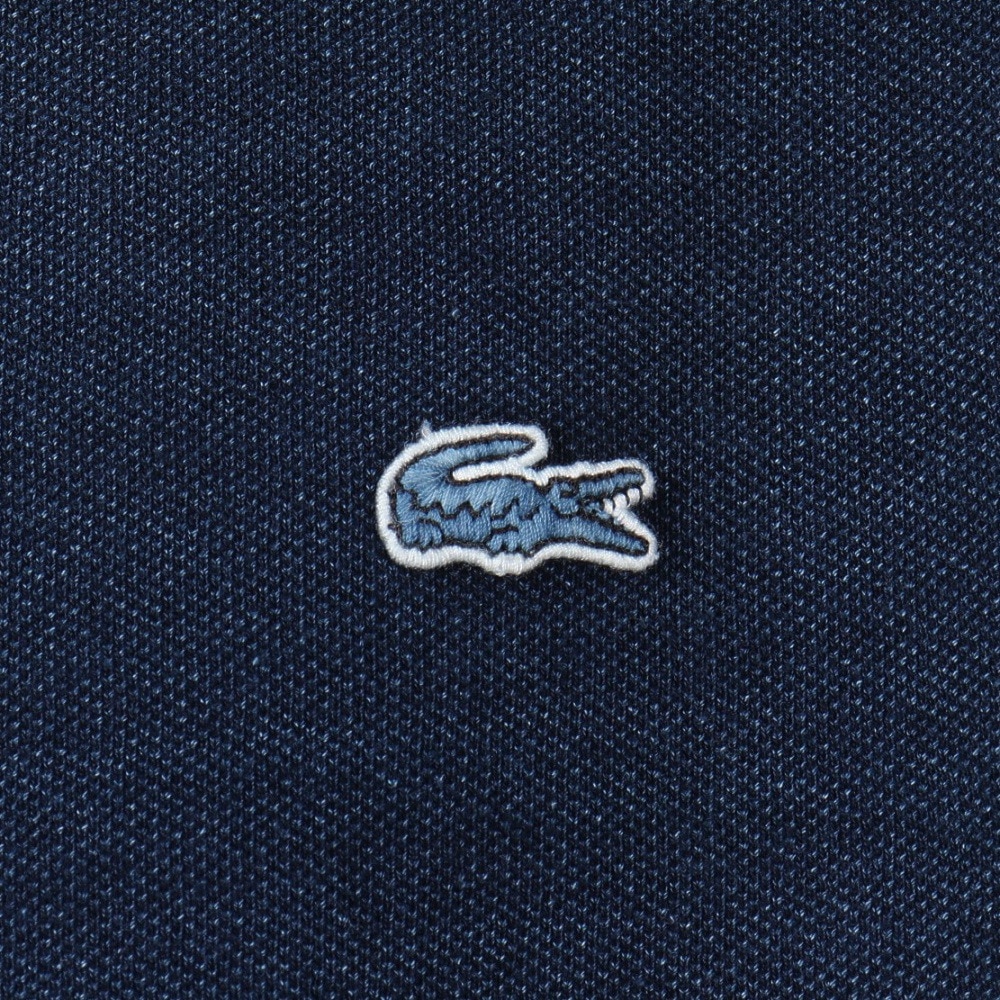 ラコステ（LACOSTE）（メンズ）配色リブニットインディゴポロシャツ PH004J-993GF