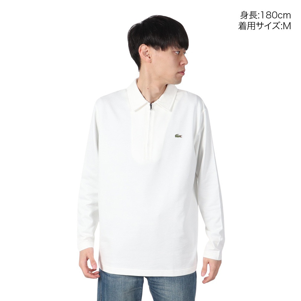 ラコステ（LACOSTE）（メンズ）裏パイルジップ 長袖 ポロシャツ DH9347-9970V