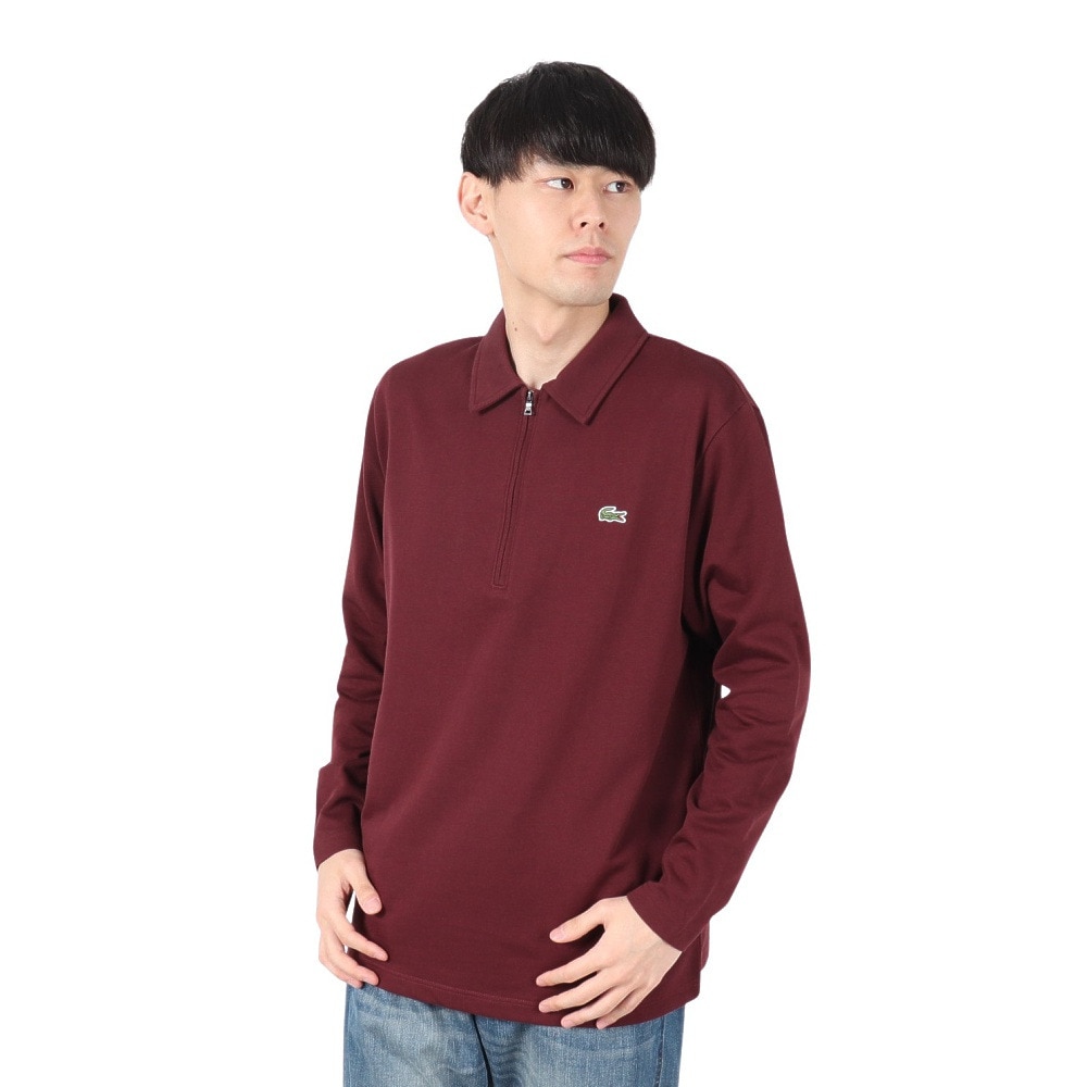 ラコステ（LACOSTE）（メンズ）裏パイルジップ 長袖 ポロシャツ DH9347-99BZD