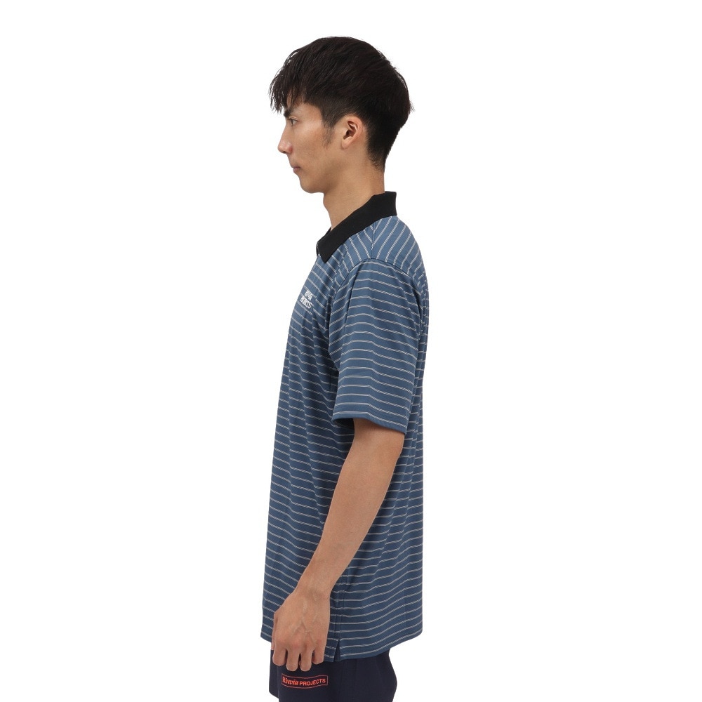 リヴィアプロジェクツ（Rivvia Projects）（メンズ）PROJECTS ストライプ ポロシャツ RKN-25212-BLU